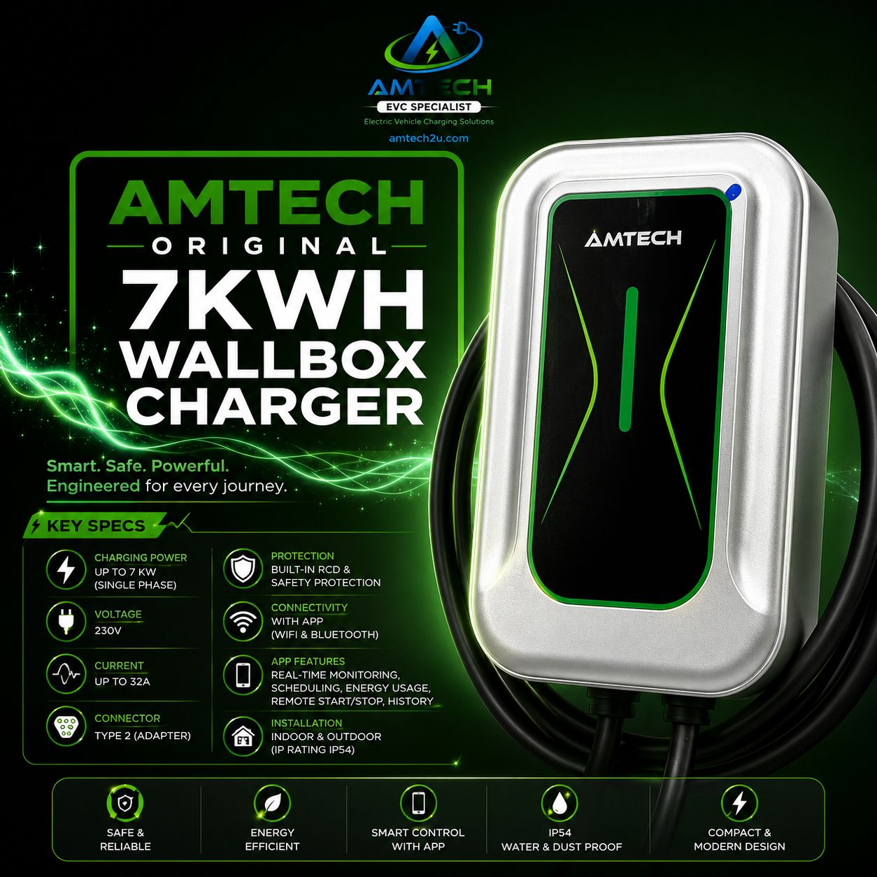 Amtech Original WallBox Charger 7Kwh